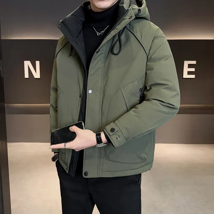 羽绒服男士2025新款冬季加厚流光户外机能风大码连帽保暖工装外套