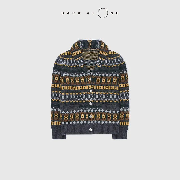 BACKATONE“迷蝶幽香”羊毛青果领舒适耐用针织衫 BFF-1AS551H-K