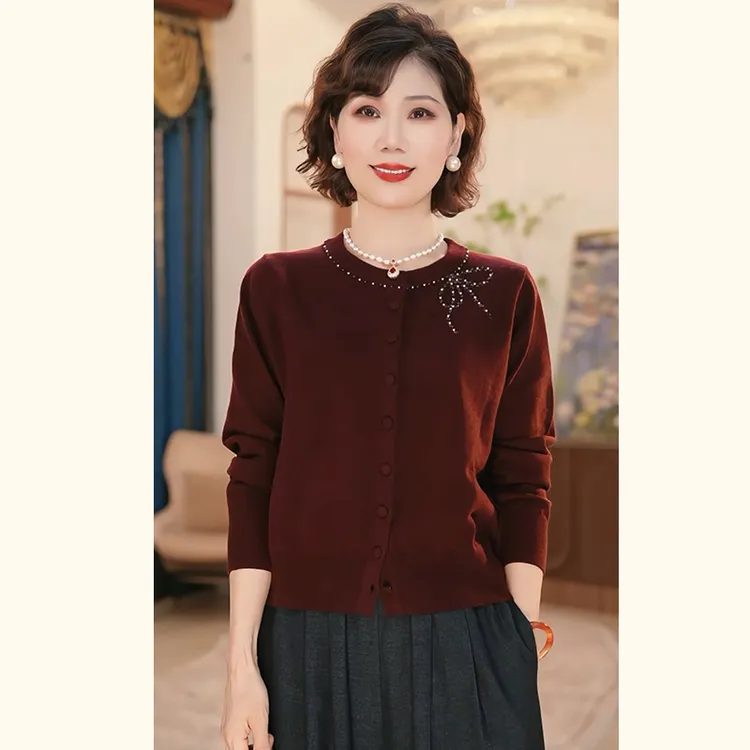 【秋】年轻妈妈早秋时尚洋气小衫2025新款洋气中老年女装上衣服套装