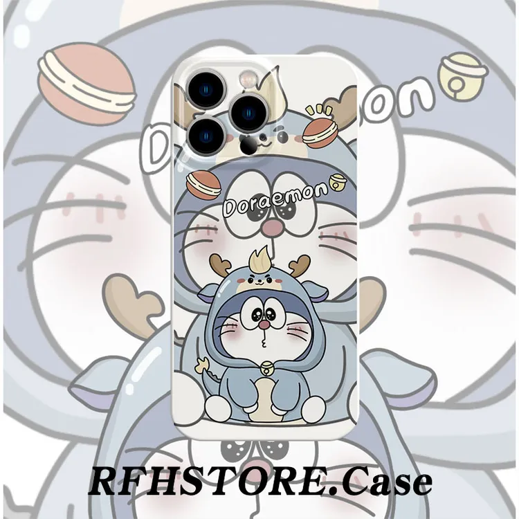 ZMGX蓝色帽子叮当猫适用苹果16菲林手机壳华为P70vivoppo小米全包