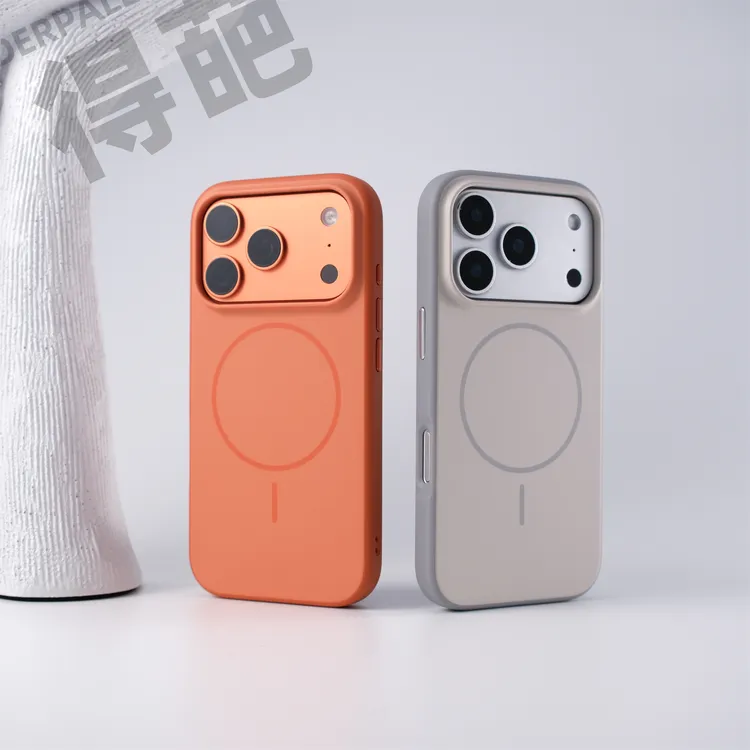 得葩极简肤感大孔苹果17promax细环磁吸手机壳iphone16软边防摔