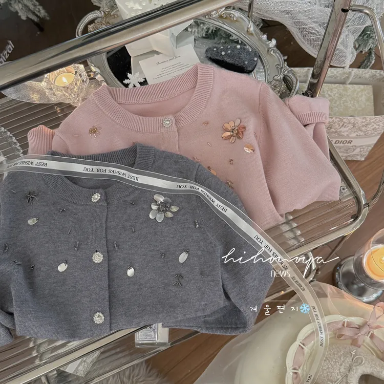 【永夜星河】五Hihoniya~2025冬亲子高定轻奢亮片名媛风软糯毛衣