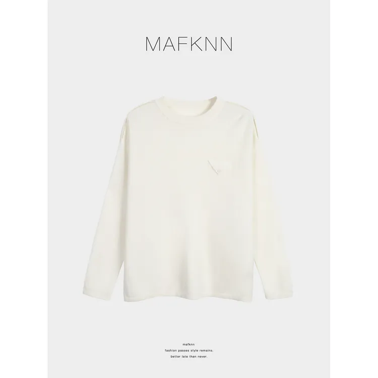 MAFKNN/玛肯时尚休闲简约纯色百搭绵羊毛毛衣MK13890