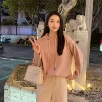 清 热豆浆500克加厚米兰绒连帽针织气套头毛衣MY63