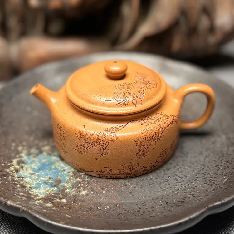 宜兴紫砂壶精工矮德钟壶135cc原矿黄金段泥纯手工国潮中国风茶壶