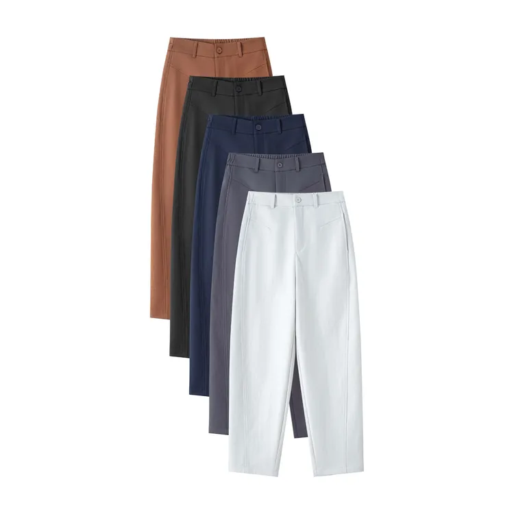 秋季超钛棉宽松弹力高腰抗皱时尚百搭休闲镰刀裤 C2562