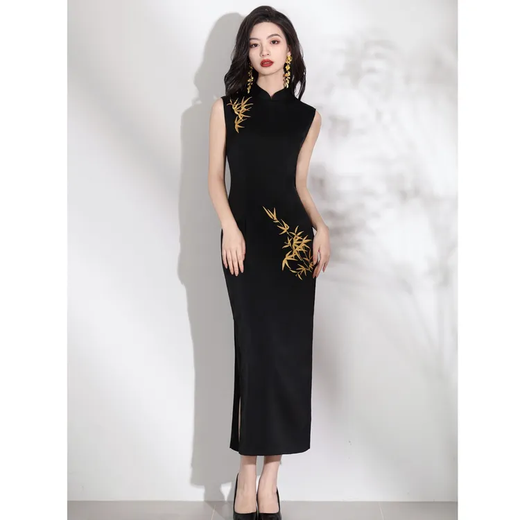 【苏绣天工】中国风少女气质传统款旗袍新中式日常旗袍双层衣长120