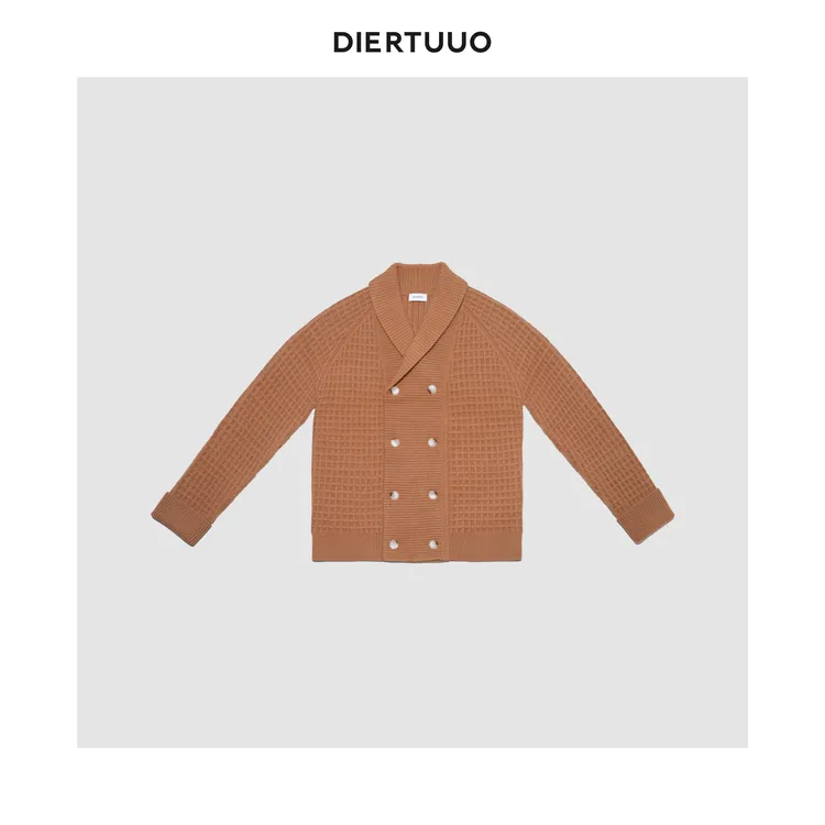 DIERTUUO迪途-1008男士秋冬经典时尚百搭简约加厚双排扣羊毛衫