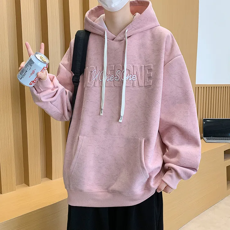 2025年秋季新款青少年休闲时尚男士连帽卫衣长袖上衣初中学生外套