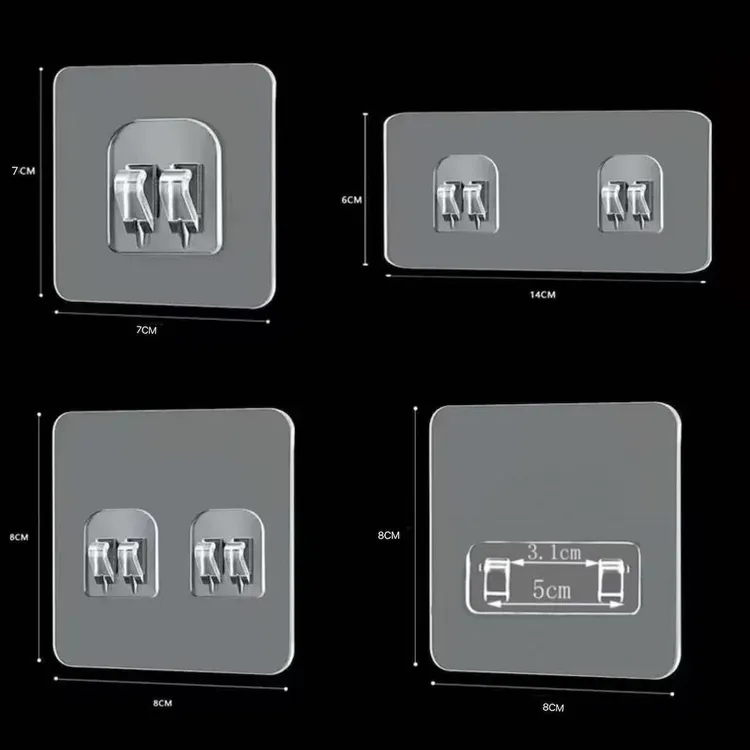 强力置物架免打孔无痕贴片卡扣粘贴挂钩钢丝爪扣免钉浴室配件粘钩