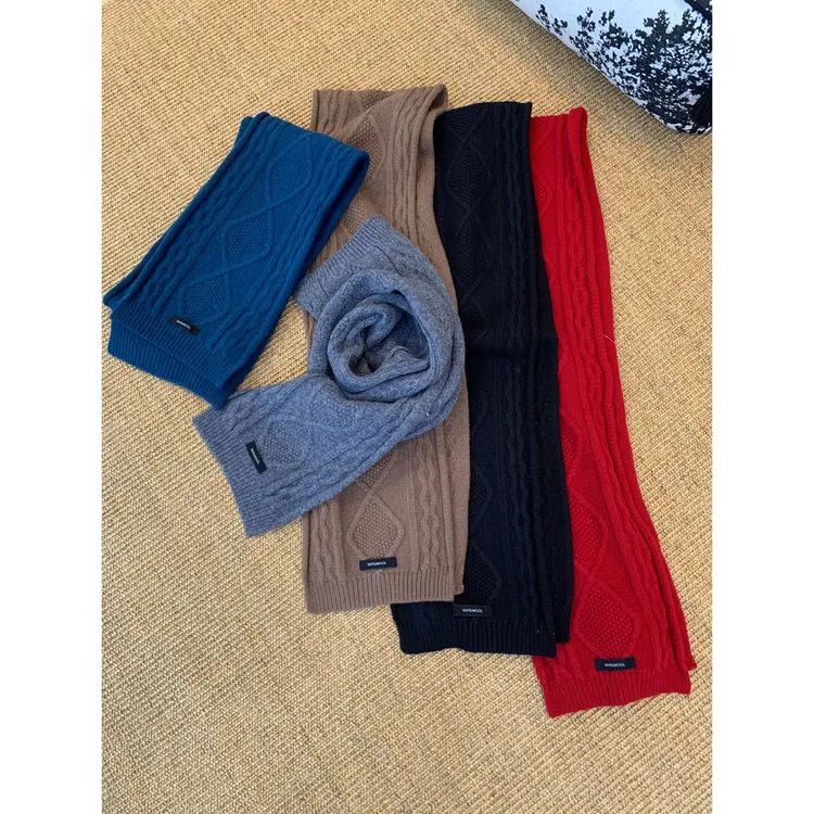 DAYUE【麻花围巾】具百搭~秋冬时髦精保暖利器！韩版纯色100羊毛围巾