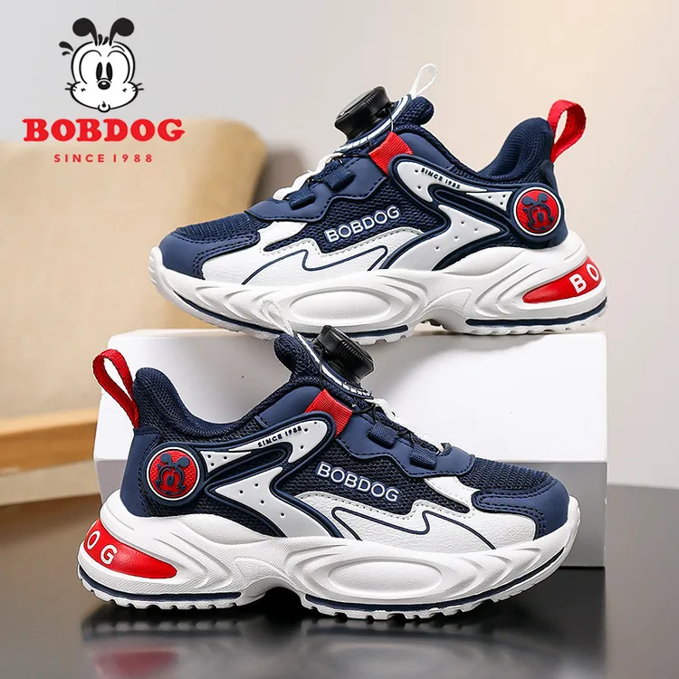 巴布豆男童运动鞋2025秋季新款网面透气儿童中大童男孩子跑步鞋子