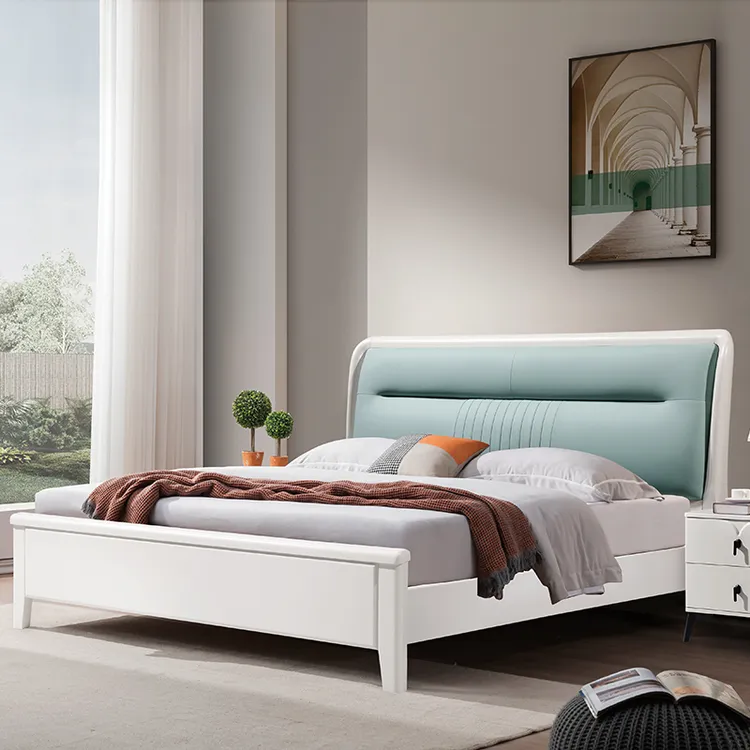 橡木榫卯中式简约风床气压实木床家用双人1.8米主卧超大储物婚床