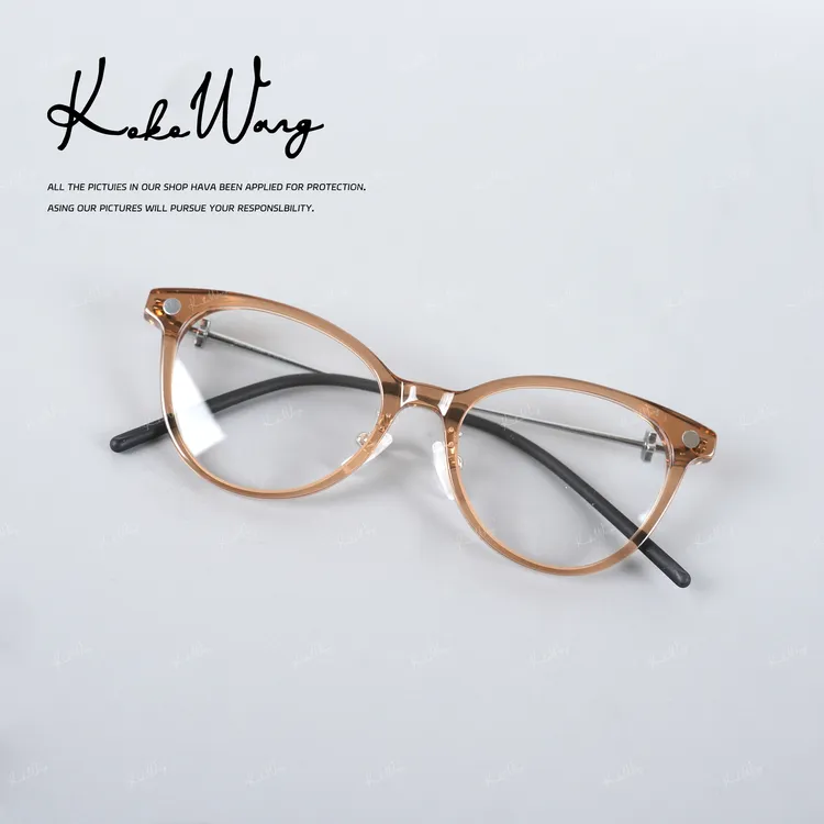 KOKO WANG 秋冬新款防蓝光钛框镜架素颜镜小花花眼镜X8145L08S63
