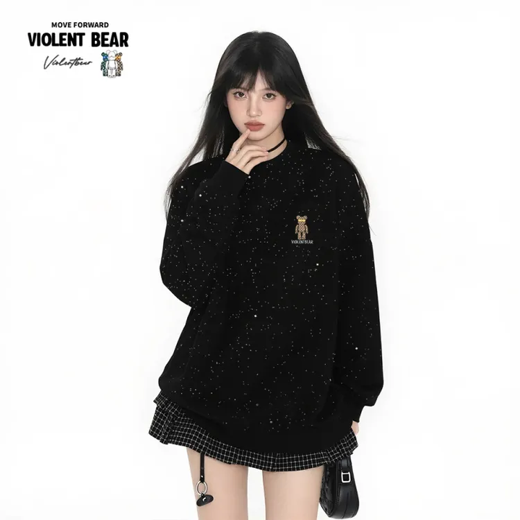 暴力熊爆款满天星2025新款秋季情侣休闲卫衣圆领外套男女同款长袖