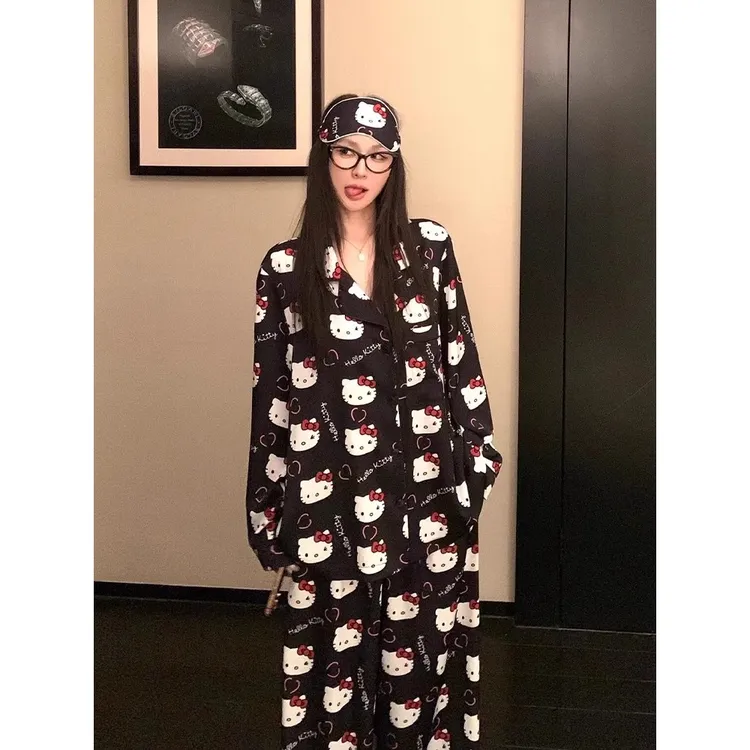 【卡通凯蒂猫】少女睡衣女款春秋高级感可外穿长袖长裤家居服套装