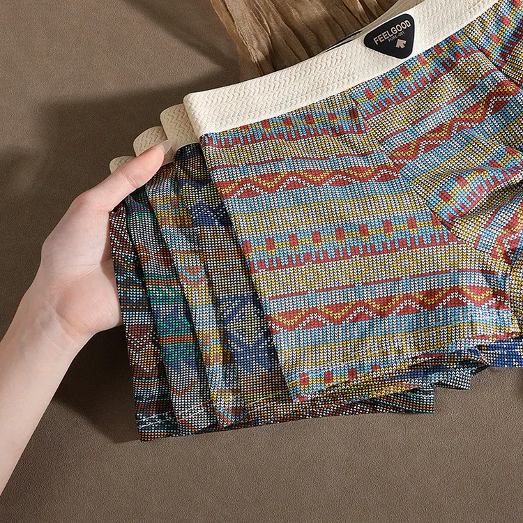 魔猫潮中式民族风男士内裤棉质透气评教舒适平角裤印花新款短裤