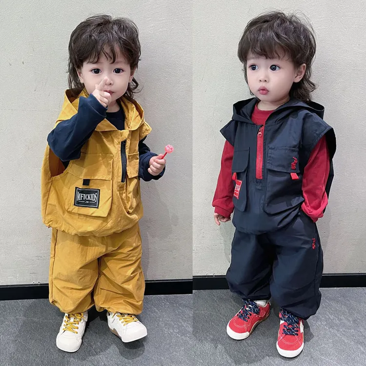 男童秋装马甲三件套儿童秋季帅气套装2025春秋新款宝宝韩系衣服潮