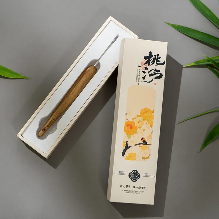 桃汐·云阔钩针绿檀木手柄精抛不锈钢针头手工钩织编织毛线工具