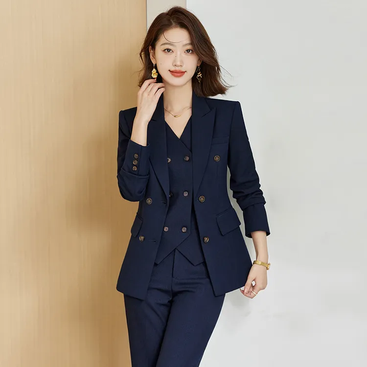 现货高级感商务通勤面试公务工作服黑色西装女西服女西装干练S001