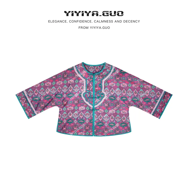 yiyiya.Guo艺艺吖【如意头·】中国风提花圆领如意头外套080016SS52