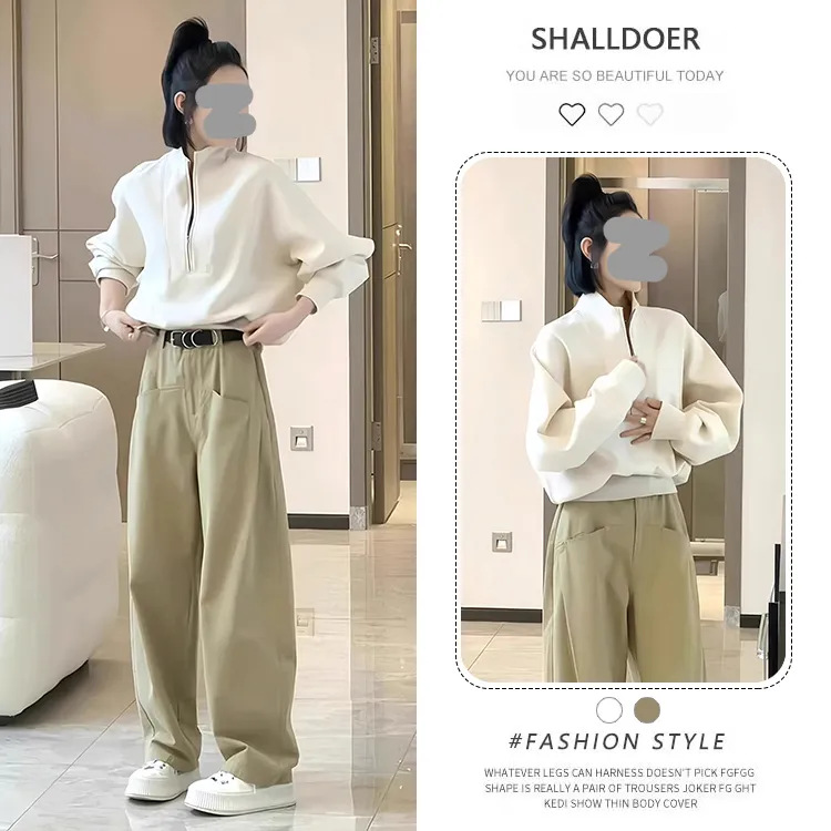 秋装时尚搭配一整套女2025秋季新款小个子穿搭胖mm上衣裤子两件套