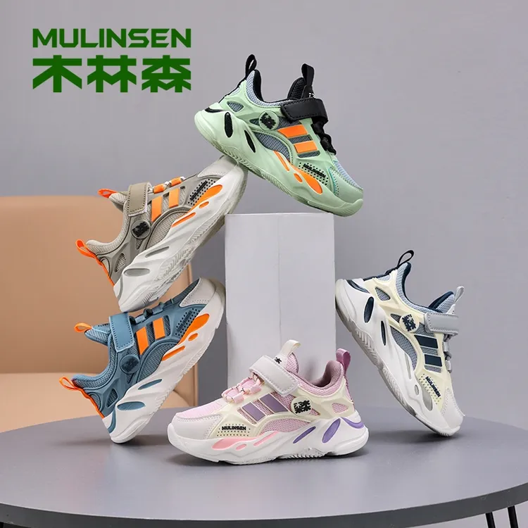 木林森童鞋2025春秋新款网面透气运动鞋中大童透气轻便跑步鞋1003