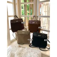 miu系公文包 秋冬绒面百搭复古大容量女通勤双肩包包