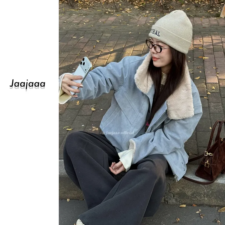 Jaajaaa蓝海霞谷  冬季小众百搭气质时尚简约通勤减龄外套/XII