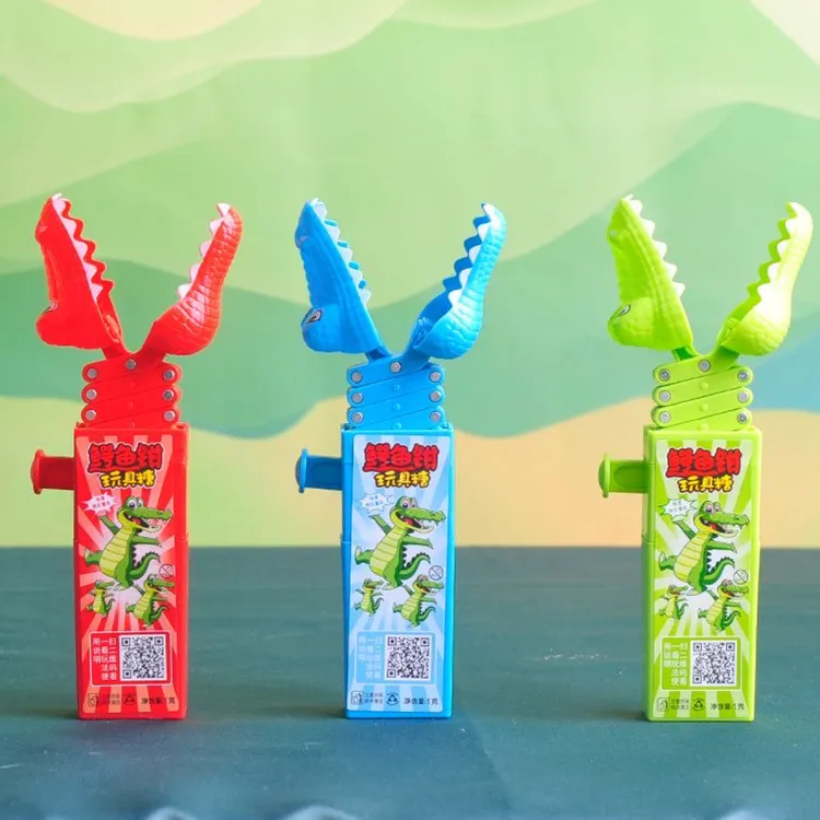 伸缩鳄鱼钳太空鳄鱼夹子伸缩玩具小零食糖果爆款网红卡通超市批发