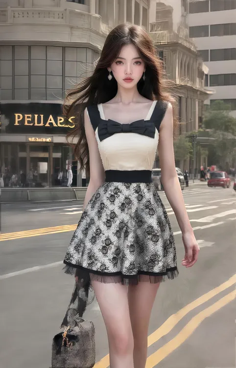 2025夏季新款温柔优雅千金风方领收腰设计感连衣裙女小众高级显瘦