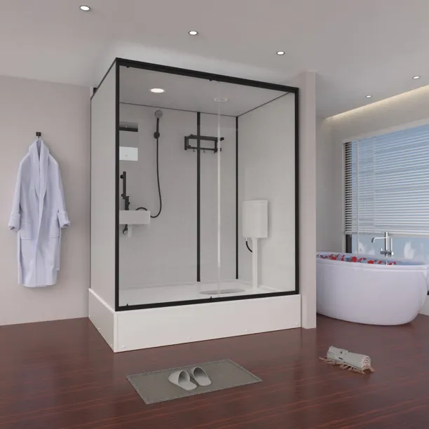 1.7*1.2*2.25黑正/侧开含卫浴一体整套水件含蹲坑整体淋浴房