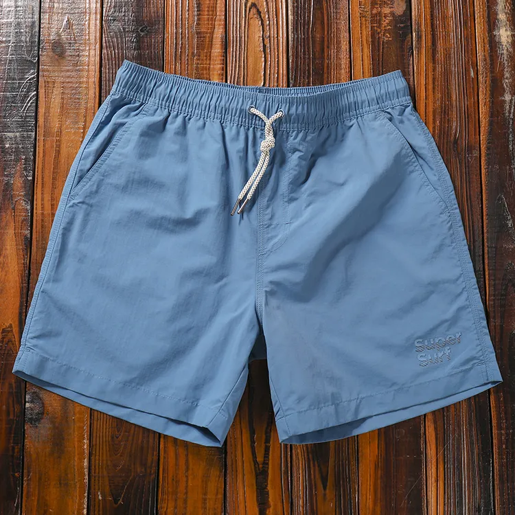 短裤男夏季沙滩裤简约纯色速干运动休闲外穿大裤衩宽松透气四分裤