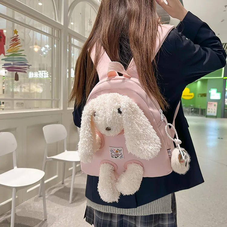儿童可爱兔子双肩包女童2025新款时尚百搭旅行背包日系萌妹春游包