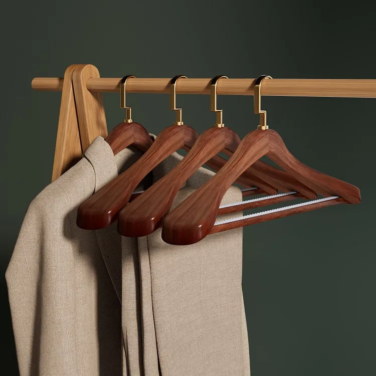 实木木质衣架宽肩家用挂衣无痕衣挂西装服装店专用挂衣架衣柜防滑