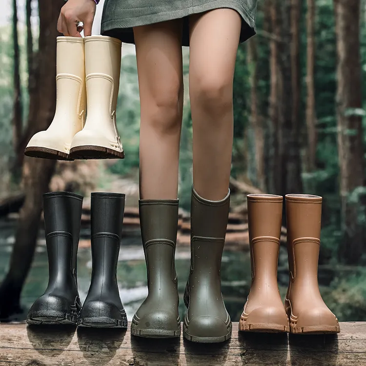 中筒雨鞋女士时尚四季外穿韩版新款水鞋防滑保暖防水成人胶鞋雨靴