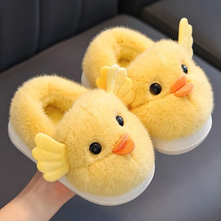 冬季儿童棉鞋宝宝卡通防滑小童男童女童室内居家毛毛厚底保暖棉鞋