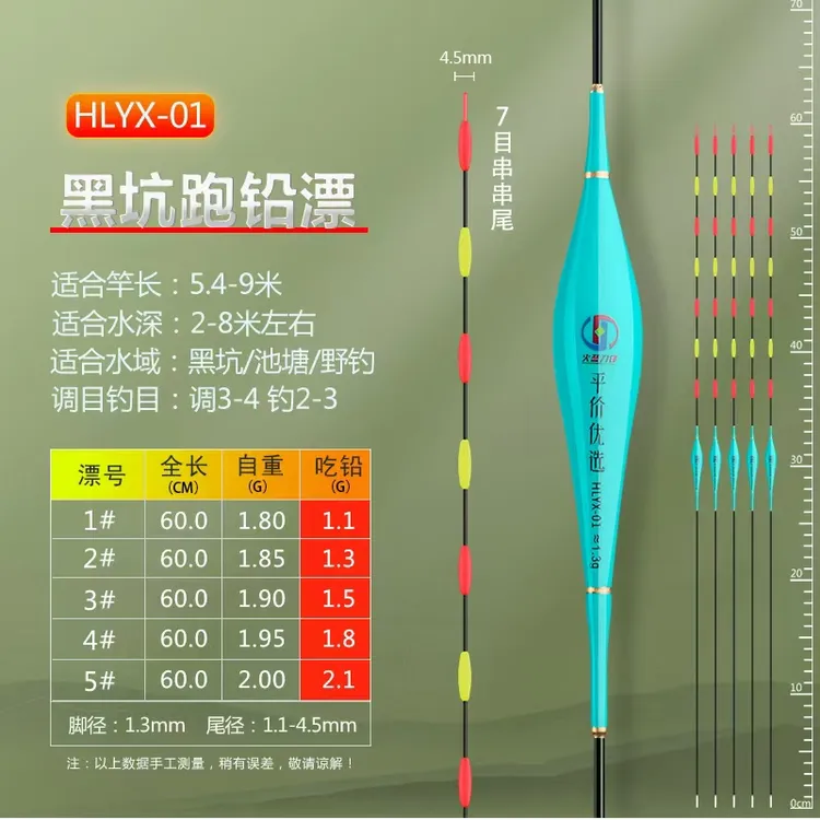 火蓝刀锋平价优选日用七目纳米跑铅浮漂/无铅跑铅黑坑巨物青鱼