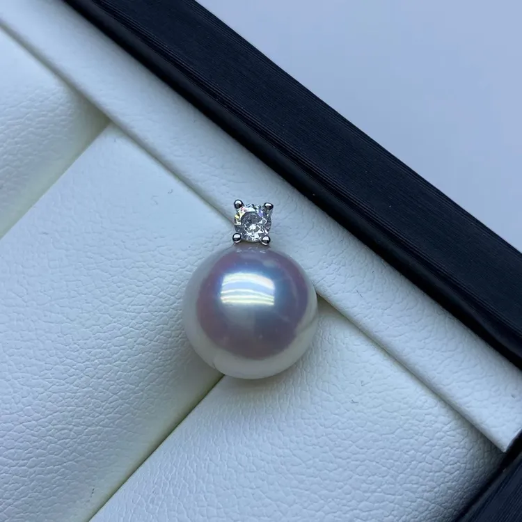 淡水天然珍珠s925银戴妃吊坠经典王妃百搭款爱迪生近正圆吊坠