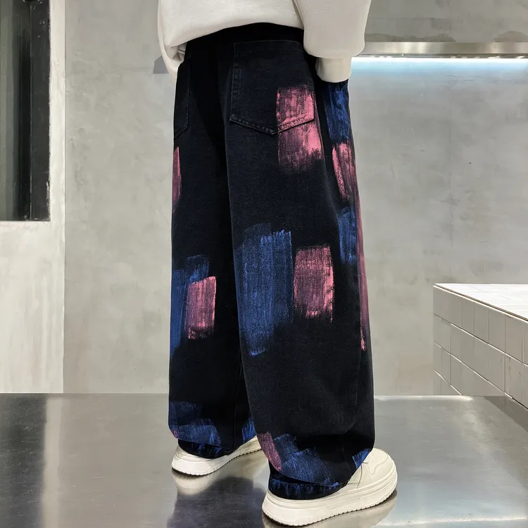 男童裤子中大童加绒裤潮酷痞帅童装小男孩秋冬长裤宽松儿童牛仔裤