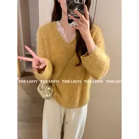 【LIUYI】枫糖毛衣～羊毛拉毛v领针织氛围感毛衣59074