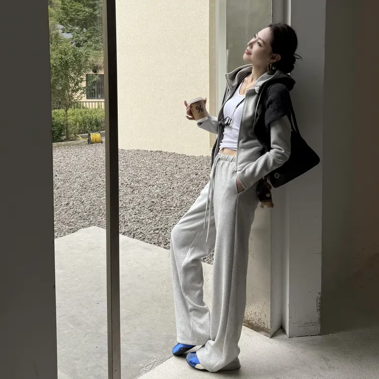 王嬛嬛MsLime25年新【雪魄】醋酸纤维绵羊毛浅灰色套装 HD2C0651