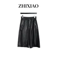 【ZHIXIAO】秋冬新款：极简皮中裤91357-2