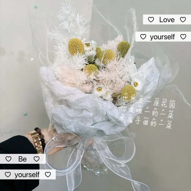 天然植物球真花干花花束家居装饰