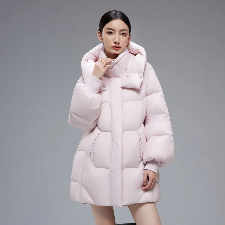 秋冬女新款保暖加厚白鹅绒羽绒服 D66663019