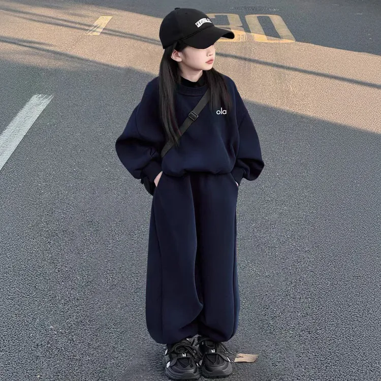女童套装春秋2025新款中大童韩版洋气运动休闲儿童卫衣两件套炸街