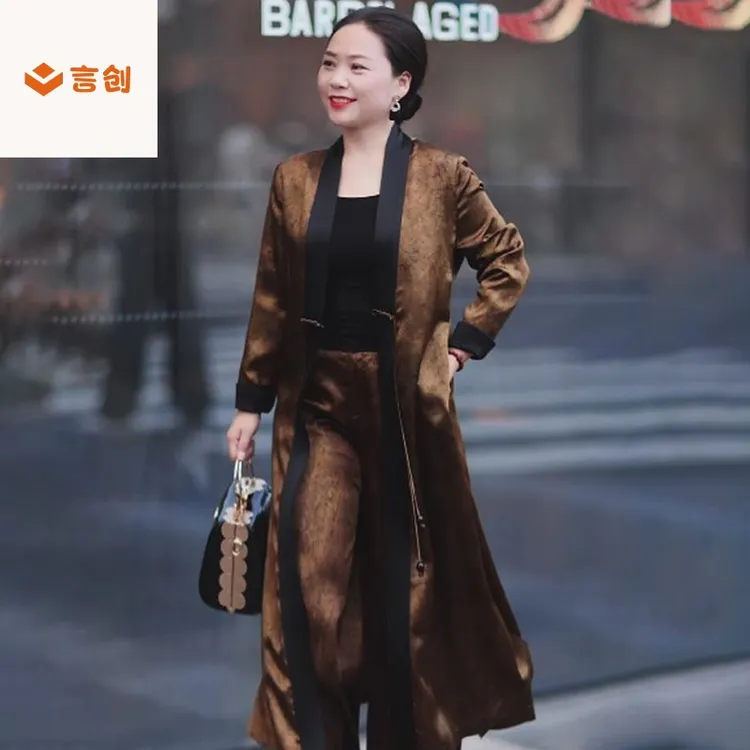 312中国风国潮风大码妈妈装高贵上档次春季新款真丝开衫外披套装