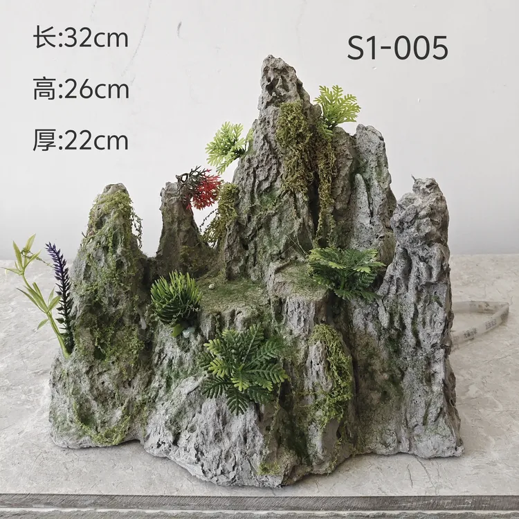 S1-005 新中式复古风格玉泉山流水桌面庭院书房禅意造景摆件
