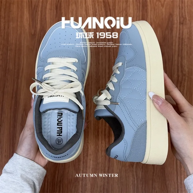HUANQIU/环球小众百搭低帮厚底蓝色板鞋女鞋2025夏季新款休闲鞋女