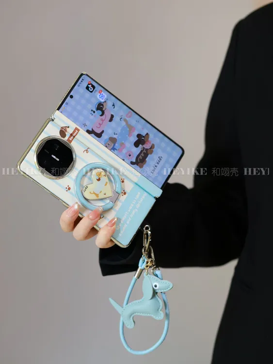 韩系蓝色腊肠狗适用华为mateX6手机壳荣耀magicv5磁吸vivoxfold5